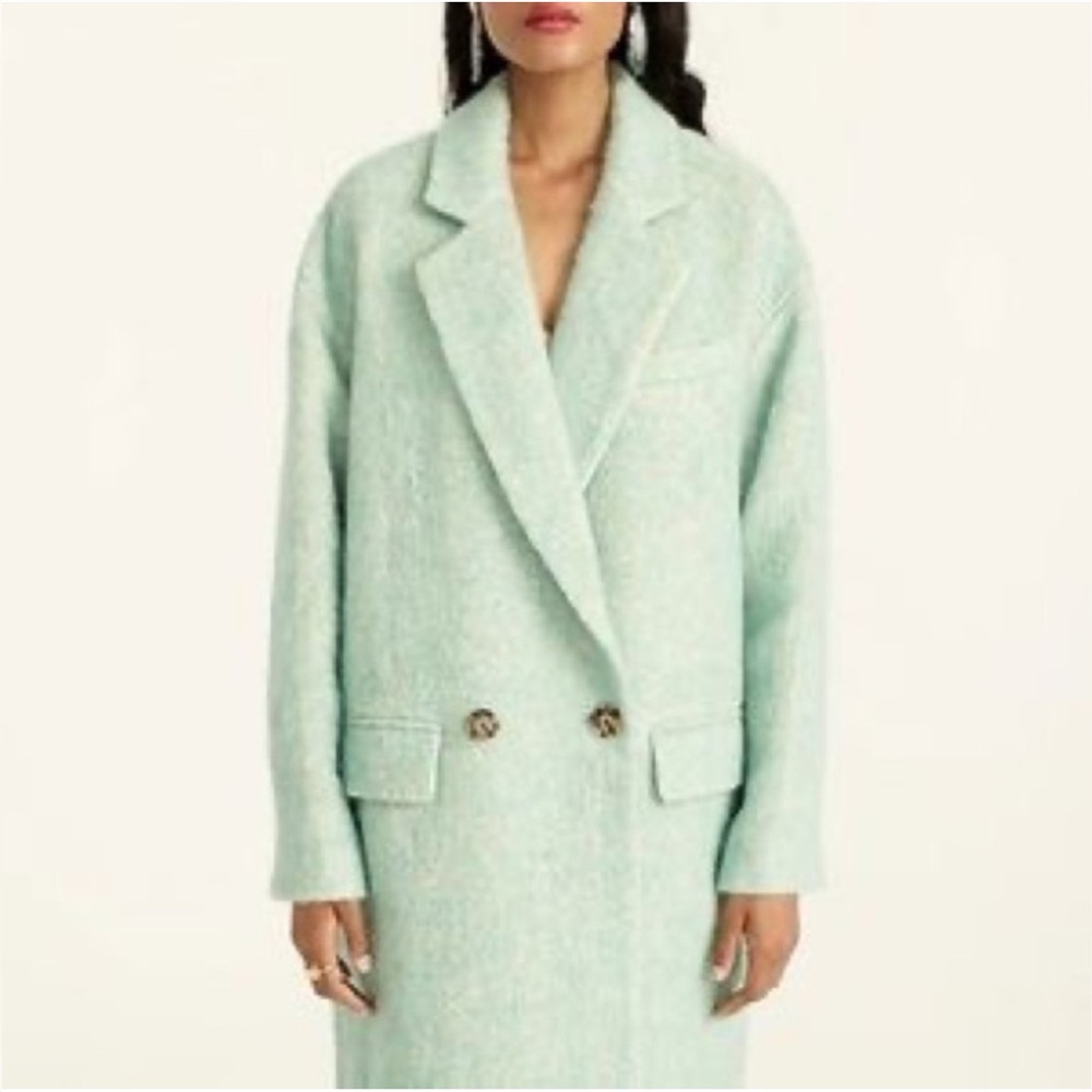 J.Crew Relaxed Topcoat in Italian Brushed Wool Blend Wintergreen XXL - Picture 3 of 13